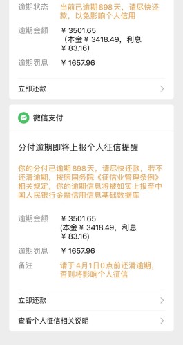 微信分付逾期两天会被停用吗(微信分付逾期两天会被停用吗怎么办)