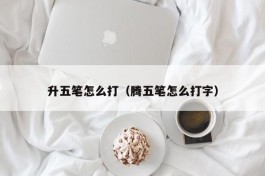 升五笔怎么打（腾五笔怎么打字）