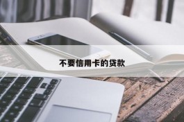 不要信用卡的贷款
