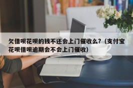 欠借呗花呗的钱不还会上门催收么?（支付宝花呗借呗逾期会不会上门催收）