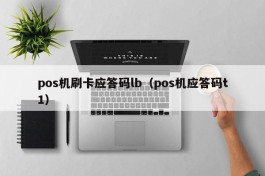 pos机刷卡应答码lb（pos机应答码t1）