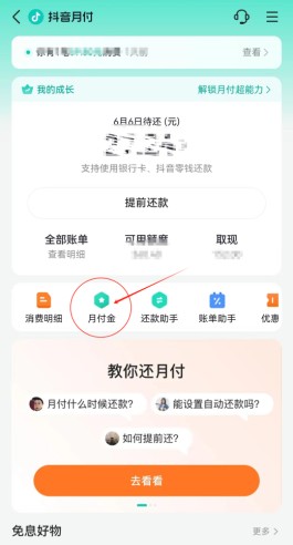 抖音月付是什么机构放款方式(抖音月包怎么取消)