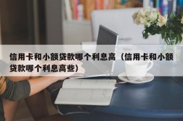 信用卡和小额贷款哪个利息高（信用卡和小额贷款哪个利息高些）