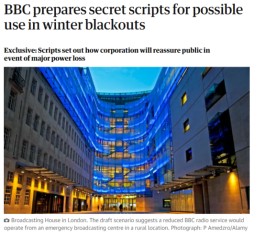 BBC被爆已准备应急广播稿，将在发生大停电和能源短缺时安抚民众