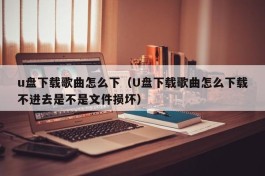 u盘下载歌曲怎么下（U盘下载歌曲怎么下载不进去是不是文件损坏）