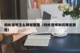 蚂蚁借呗怎么降低额度（蚂蚁借呗如何降低额度）