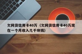 欠网贷信用卡40万（欠网贷信用卡40万现在一个月收入几千块钱）