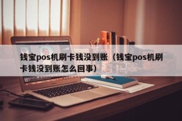 钱宝pos机刷卡钱没到账（钱宝pos机刷卡钱没到账怎么回事）