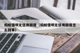 蚂蚁借呗无信用额度（蚂蚁借呗无信用额度怎么回事）