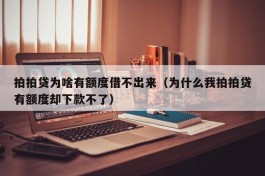 拍拍贷为啥有额度借不出来（为什么我拍拍贷有额度却下款不了）
