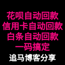 「支付宝自动回款码」支持：花呗-信用卡（24小时自动回款）