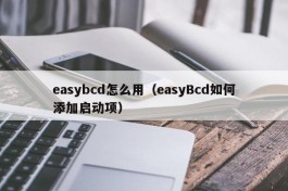 easybcd怎么用（easyBcd如何添加启动项）