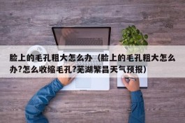 脸上的毛孔粗大怎么办（脸上的毛孔粗大怎么办?怎么收缩毛孔?芜湖繁昌天气预报）