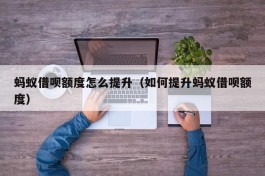 蚂蚁借呗额度怎么提升（如何提升蚂蚁借呗额度）