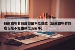 蚂蚁借呗有额度但是不能借款（蚂蚁借呗有额度但是不能借款怎么回事）
