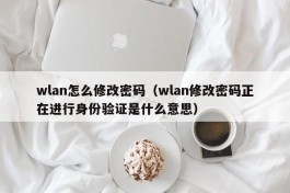 wlan怎么修改密码（wlan修改密码正在进行身份验证是什么意思）