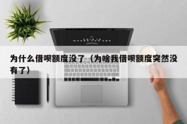 为什么借呗额度没了（为啥我借呗额度突然没有了）