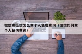 微信查征信怎么查个人免费查询（微信如何查个人征信查询）