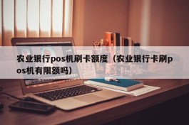 农业银行pos机刷卡额度（农业银行卡刷pos机有限额吗）