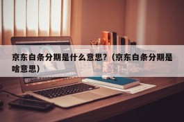 京东白条分期是什么意思?（京东白条分期是啥意思）