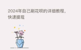 2025年自己刷花呗的详细教程，快速提现