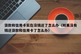 贷款和信用卡实在没钱还了怎么办（如果没有钱还贷款和信用卡了怎么办）