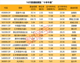 最牛基金出炉！穿越十年牛熊，年化收益最高近27%，重仓这些牛股