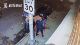 两男子当街对人拳打脚踢 美国警察就站一边旁观