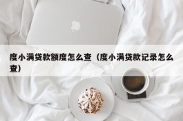 度小满贷款额度怎么查（度小满贷款记录怎么查）