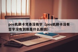 pos机刷卡凭条没有字（pos机刷卡没有签字没有到账是什么原因）