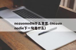 nozuonodie什么意思（nozuonodie下一句是什么）