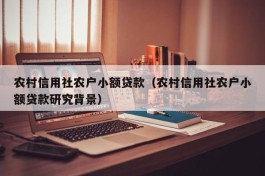 农村信用社农户小额贷款（农村信用社农户小额贷款研究背景）