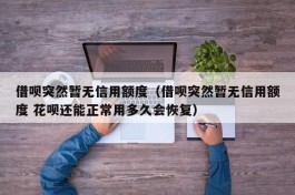 借呗突然暂无信用额度（借呗突然暂无信用额度 花呗还能正常用多久会恢复）